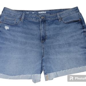 Sonoma Brand size 20W Ladies Plus Blue Denim Cuffed Shorts
